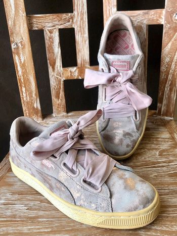 Baskets suédées rose poudré doré Puma 39