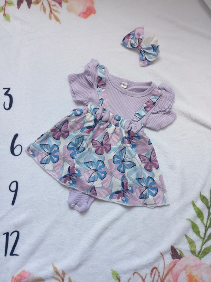 Robe barboteuse 6 mois shein avec son bandeau