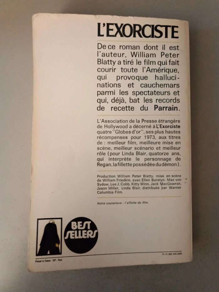 Culte et collector L'Exorciste William Peter blatty - photo numéro 2