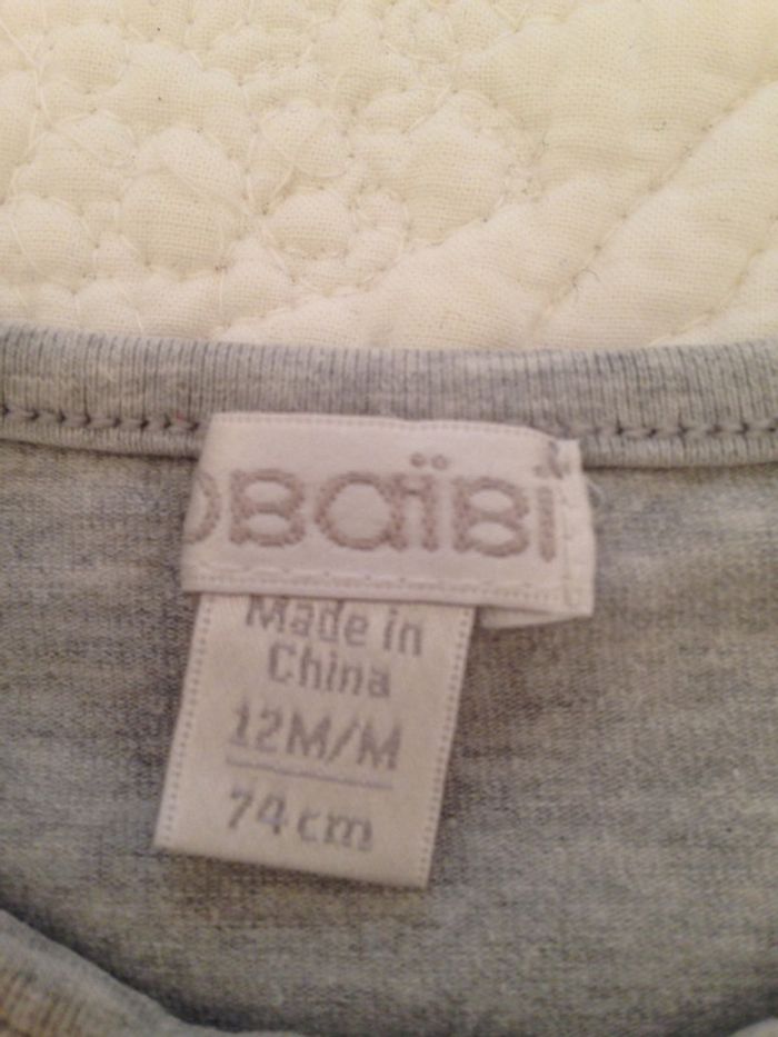 Tee-shirt manches longues Gris 12 Mois - photo numéro 5