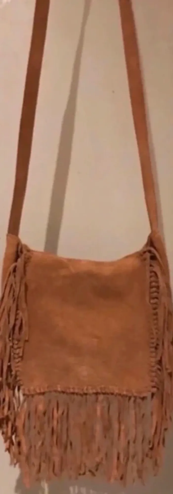 Sac bandoulières cuir daim unisexe marrons