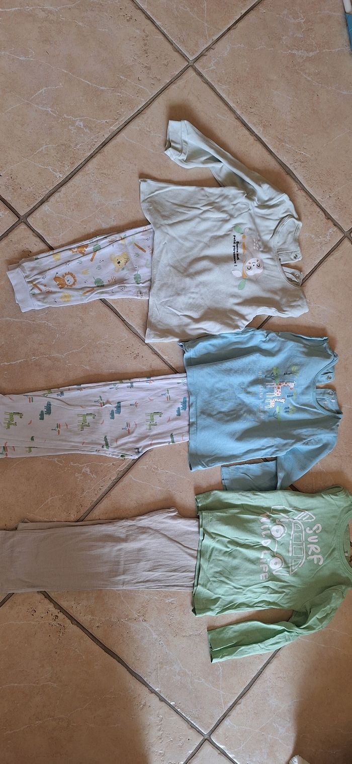 Pyjamas légers manches longues pantalons idéal mi saison ou début été - photo numéro 2