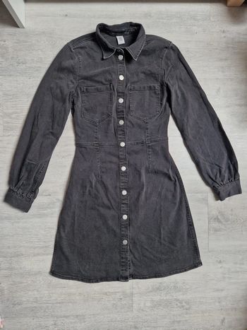 Robe cintrée en jean H&M 34 jean noir effet vieilli