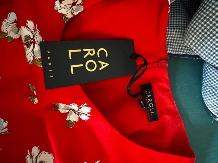 🌸Robe Caroll rouge à fleurs blanches – Taille 40 – Neuve avec étiquette 🌸 - photo numéro 18