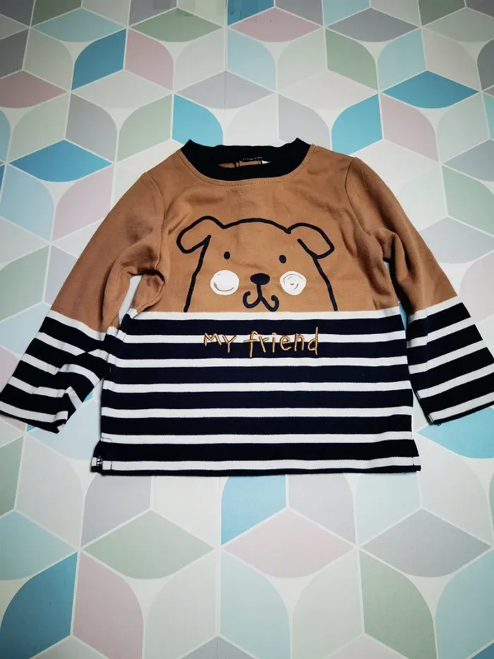 D4607 - tee-shirt garçon 12 mois - photo numéro 2