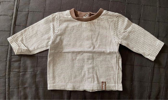 Tee shirt rayé à manches longues Kitchoun 3 mois
