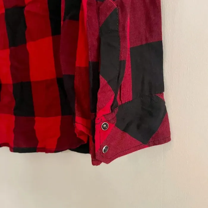 Chemise bûcheron à carreaux rouges et noirs Stradivarius L manches longues, 100% coton V V034 - photo numéro 9