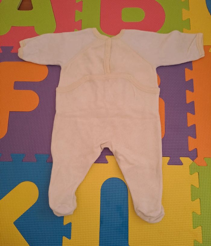 Pyjama grenouillère 1 pièce jaune lapin poule, petit bateau, taille 3 mois (60 cm) - photo numéro 2