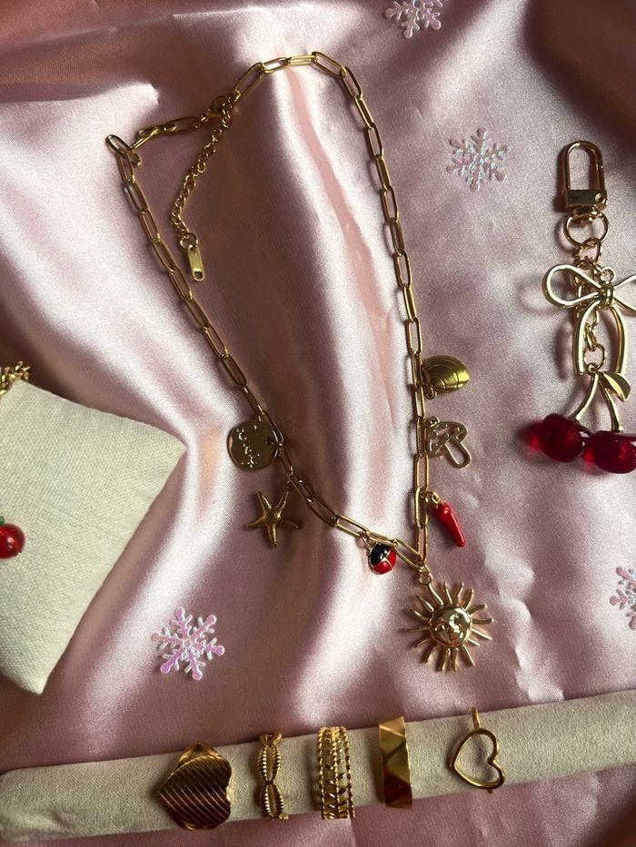 Box bijoux, acier inoxydable, ajustable, tendance, collier, bracelet, bague, porte clé - photo numéro 3