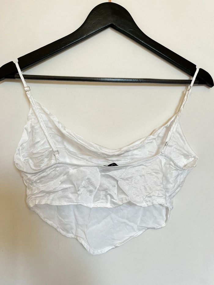 Crop top blanc satiné - photo numéro 4