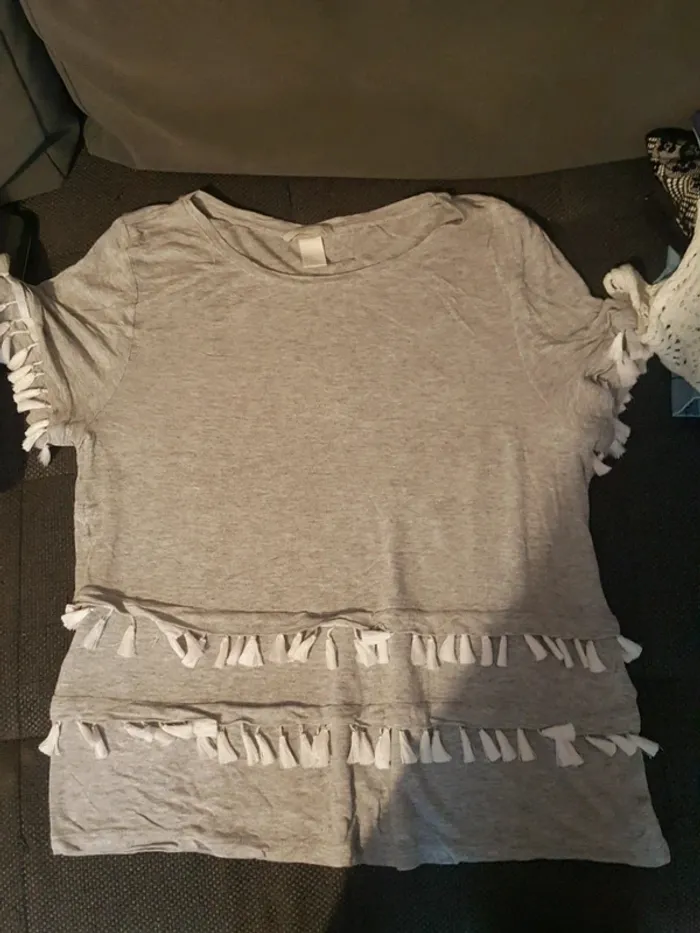 T shirt manches courtes froncés