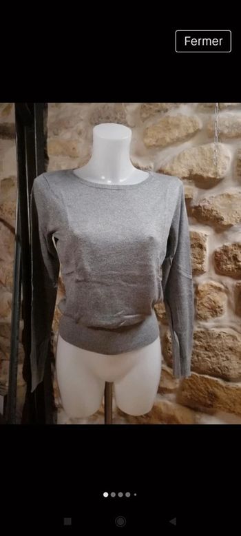 🌺 Magnifique Pull court gris pailleté H&M taille M🌺
