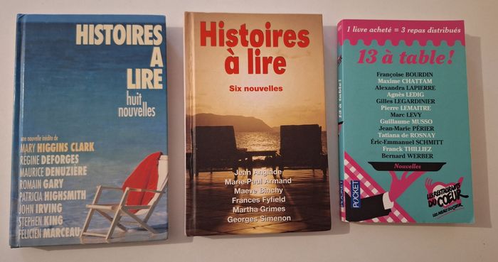 Lot de 3 livres de nouvelles insolites, tendres et étonnantes