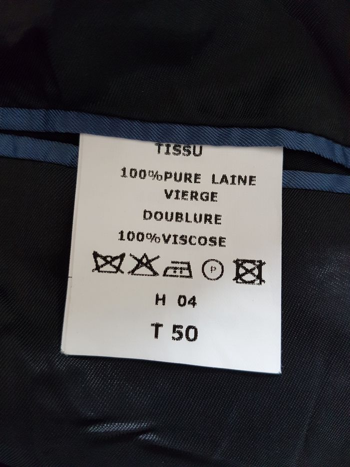 Blazer homme gris foncé rayé gris clair à boutons. 100% pure laine vierge. Devred. Taille 50. - photo numéro 5