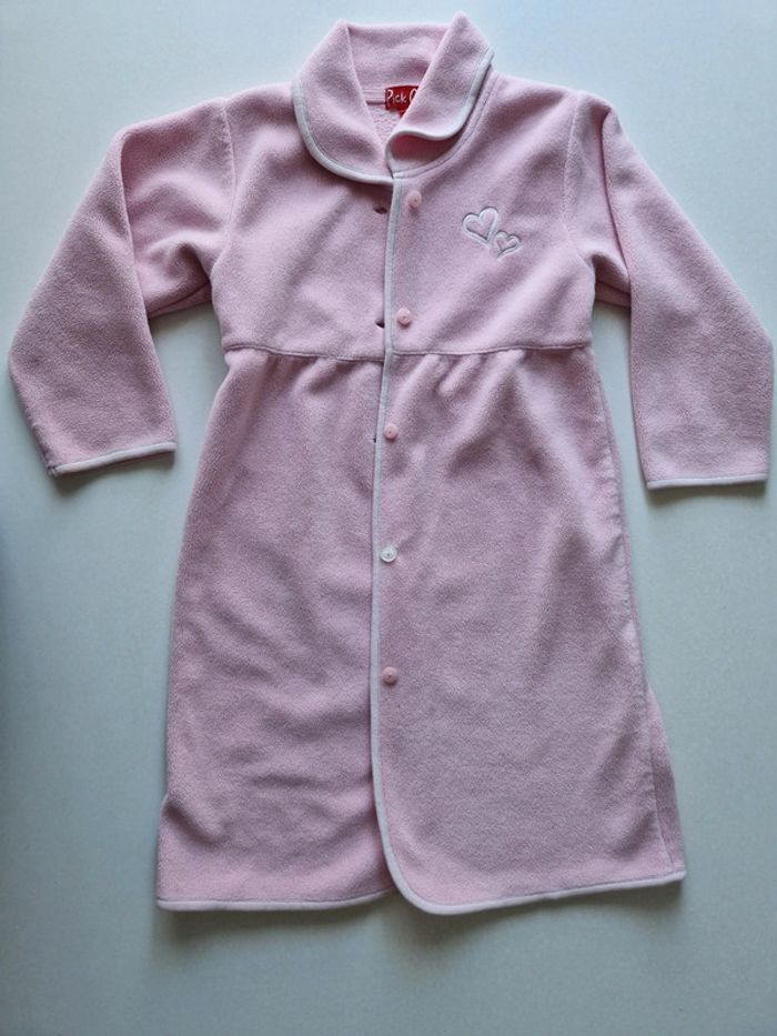 Robe de chambre rose cœur 4 ans