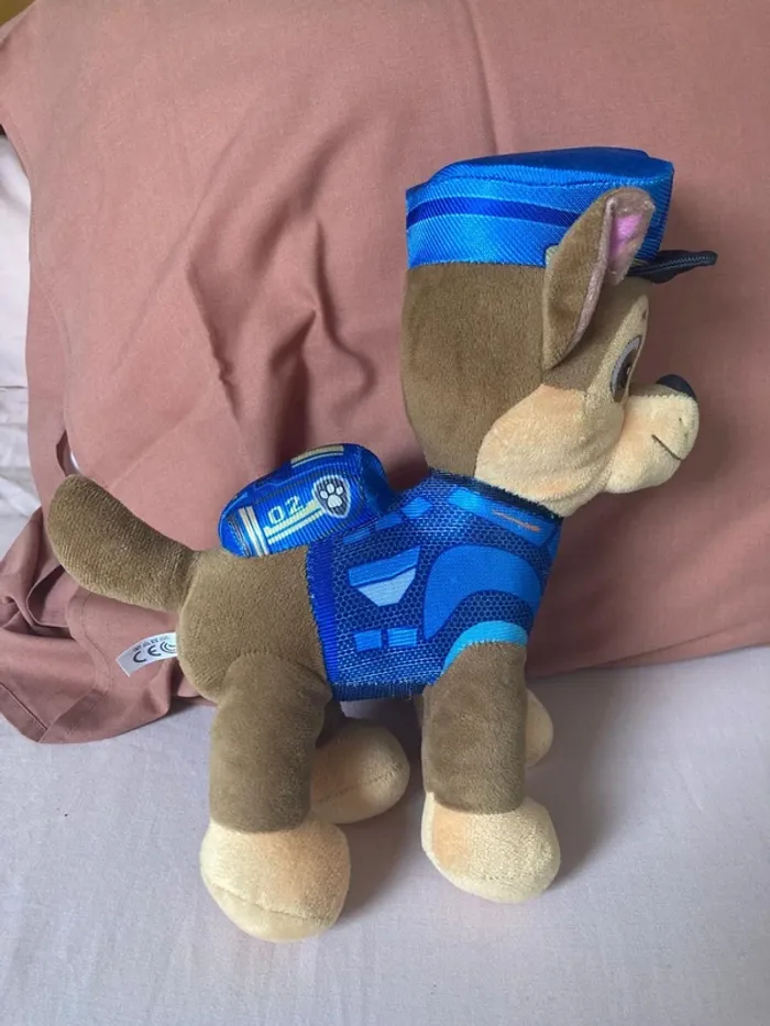 Grande peluche Chase Pat’ Patrouille – 25 cm – Licence officielle Nickelodeon – Très bon état - photo numéro 3