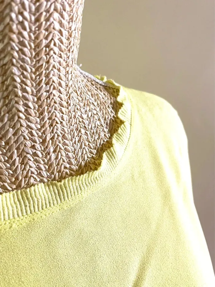 Sublime blouse chemise manche 3/4 à col rond jaune - photo numéro 11