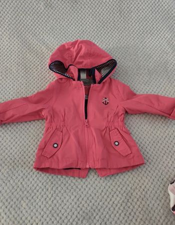 Mignonne Veste de Mi-Saison Rose Corail – Style Marin – 74cm 9mois