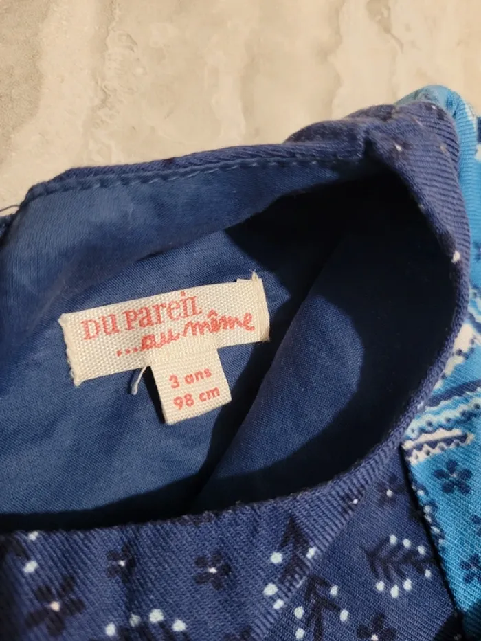 Robe bleue imprimée façon patchwork pour fille - photo numéro 2