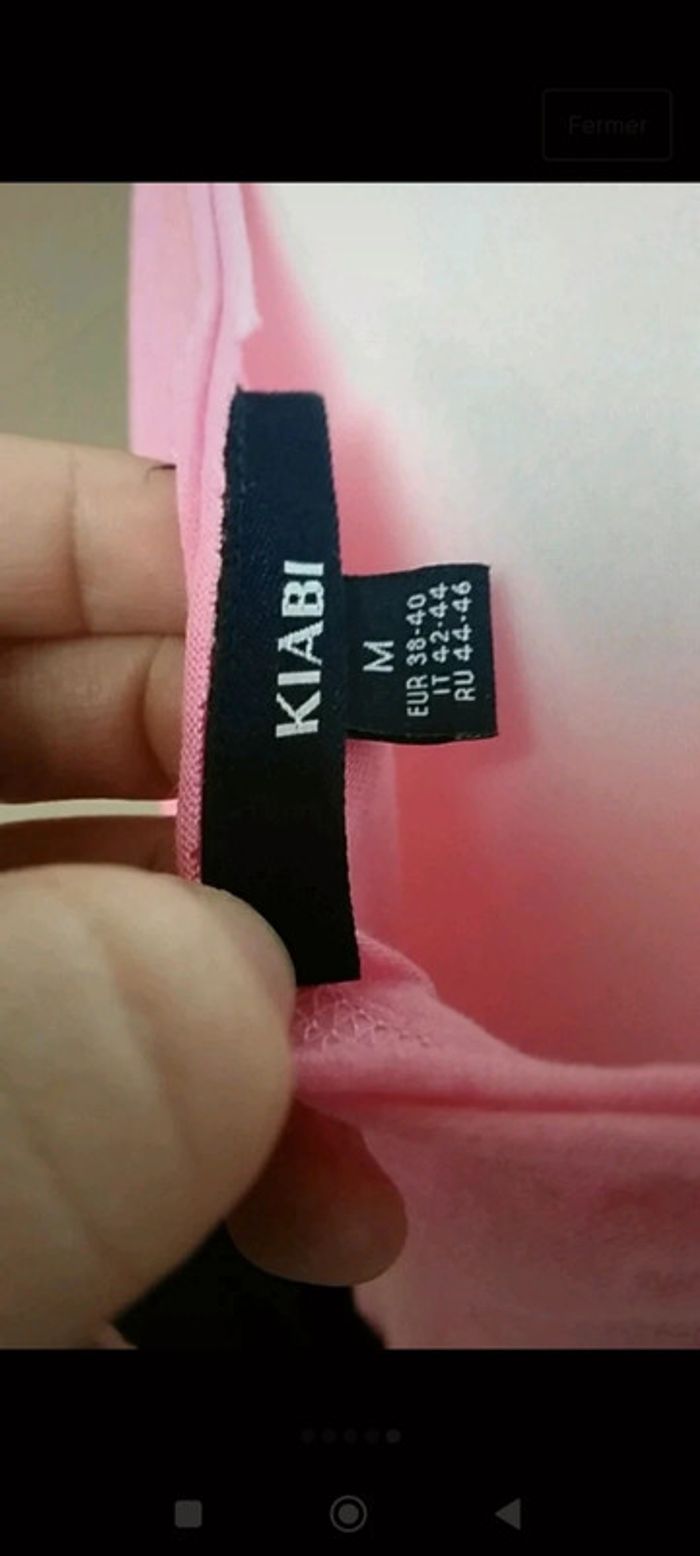 T-shirt rose décolleté dos fleuries - photo numéro 5