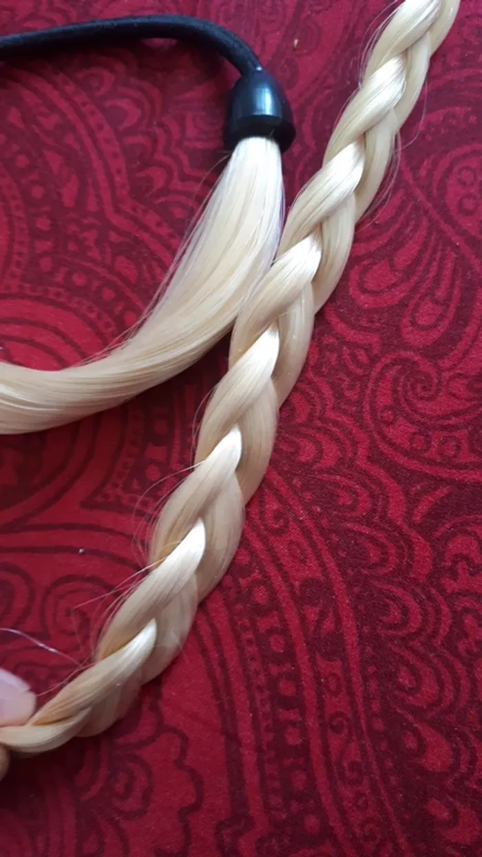 Serre tête tresse et chouchou blond - photo numéro 2