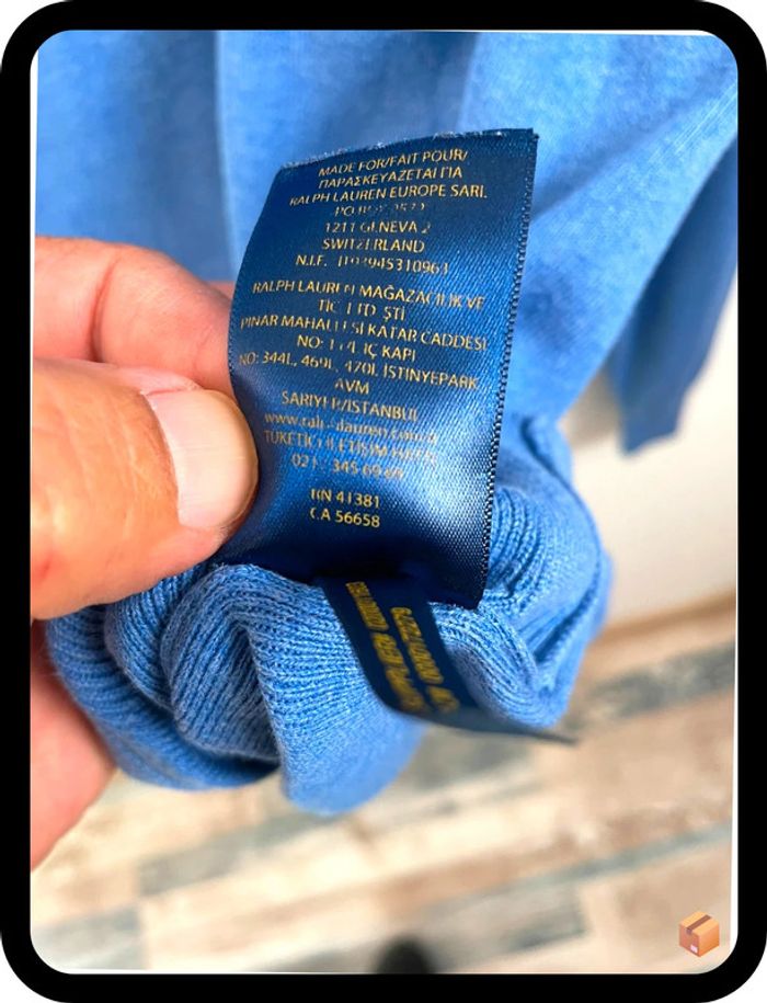 👕 Pull Ralph Lauren – Taille S – Bleu – Logo cavalier jaune - photo numéro 5