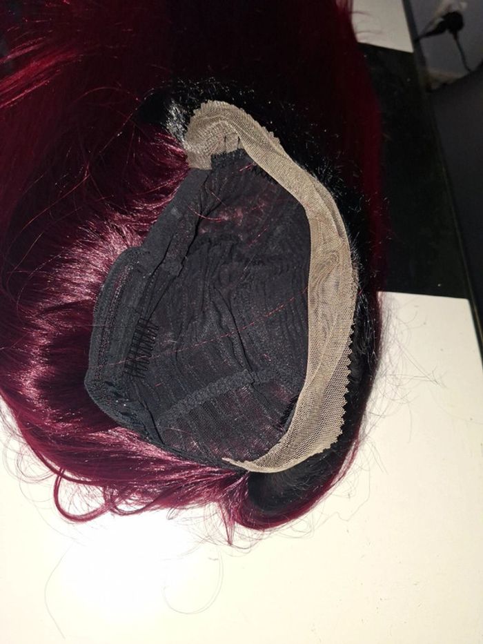 Perruque couleur vin rouge 73cm - photo numéro 5