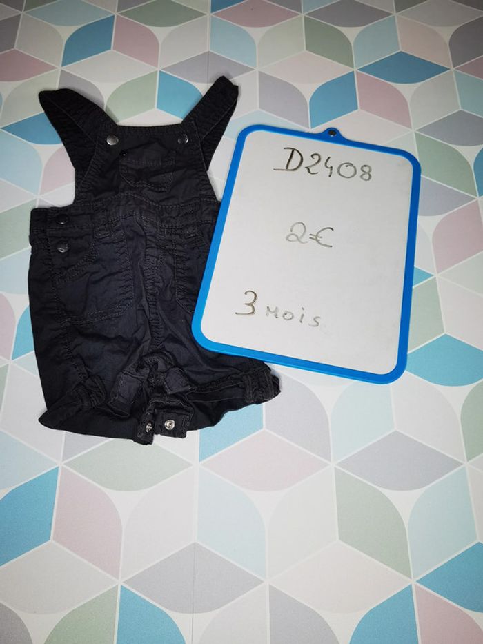 D2408 - salopette short garçon 3 mois - photo numéro 3