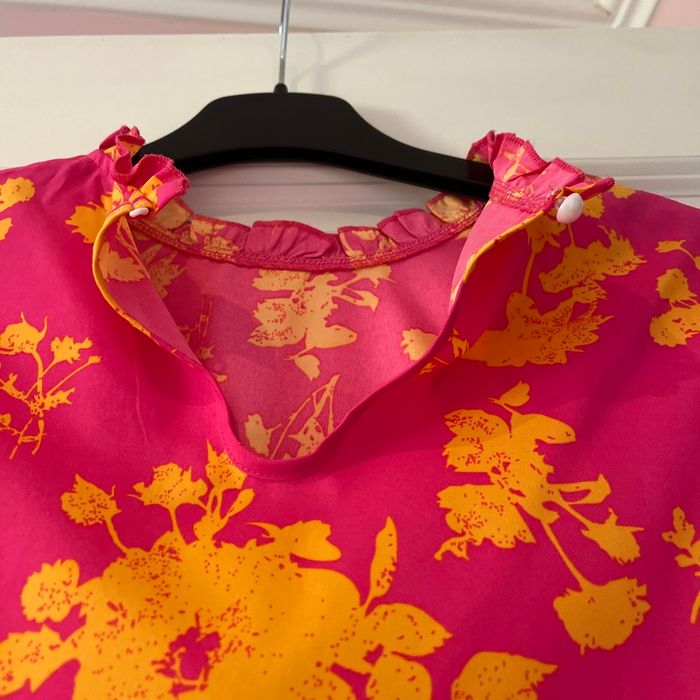 Chemisier taille s rose et jaune - photo numéro 2