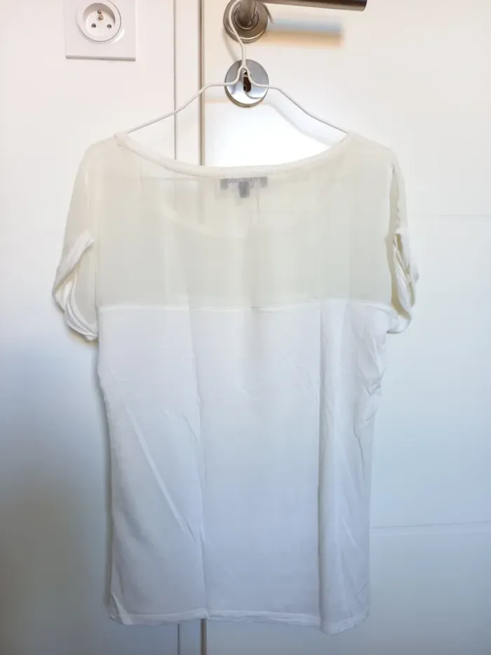 Tee shirt blanc Morgan avec motif doré - photo numéro 2