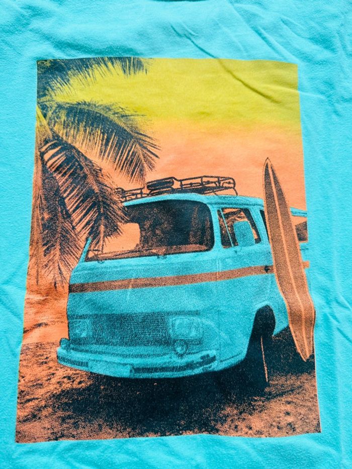 T-shirt manches courtes vert avec motif imprimé - photo numéro 3