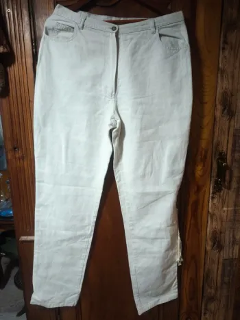 Pantalon lin Blanc