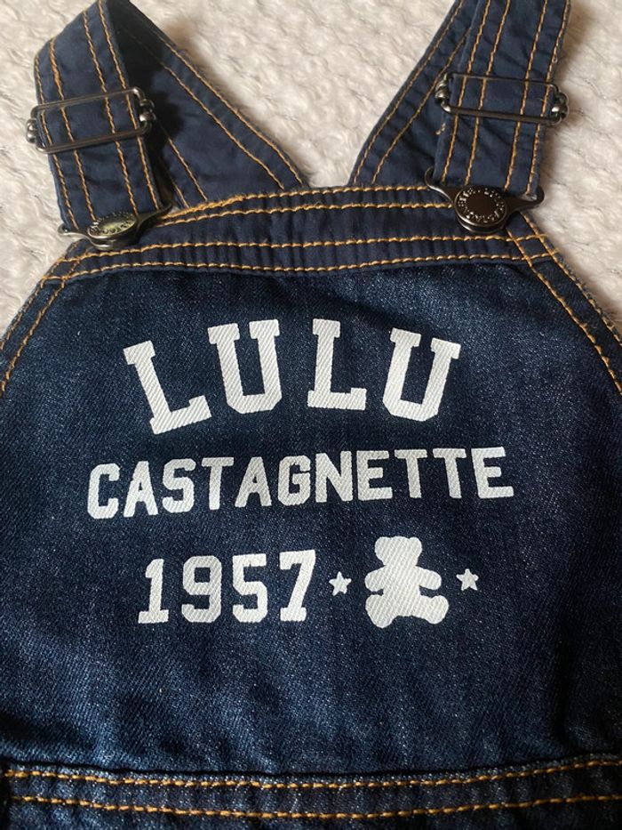 Salopette short en Jeans bleu marine - photo numéro 3