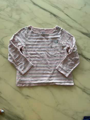 Tee-shirt marinière ML petit bateau 6 ans