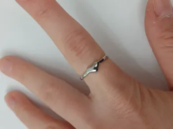 Bague argentée tendance en acier inoxydable