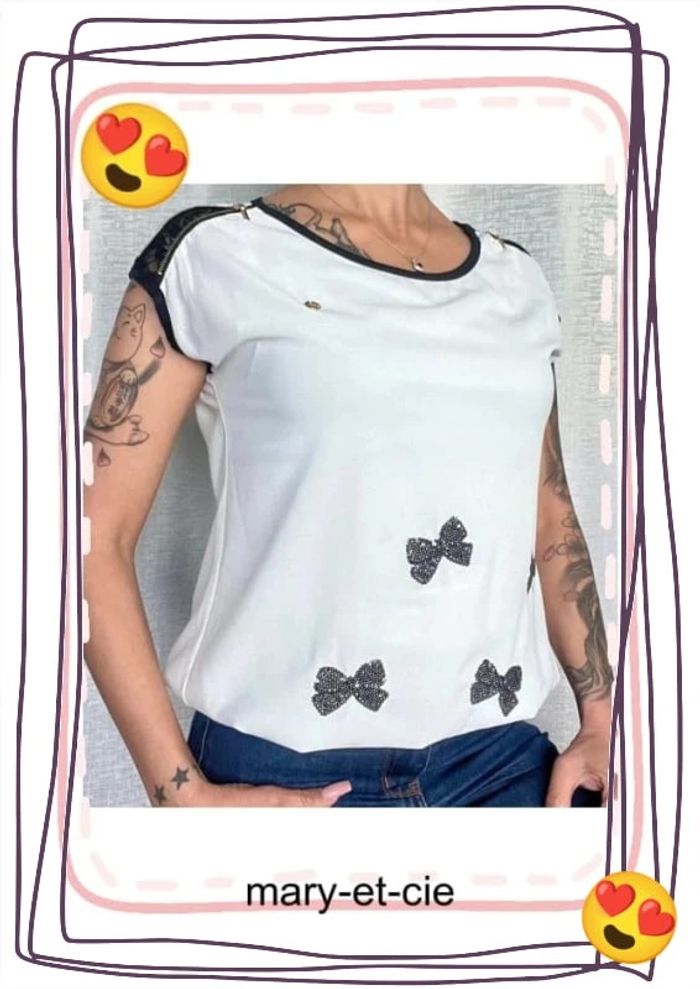 SOLDÉ - Blouse manches courtes taille M - Rinascimento