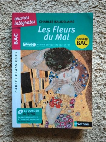 Livre œuvre du Bac de français Les fleurs du mal de Charles Baudelaire Nathan