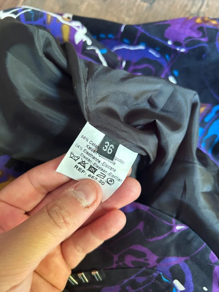 Veste blazer coloré - violet en coton taille 36 - style desigual - photo numéro 9