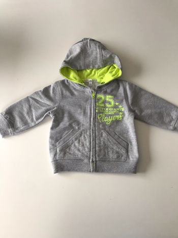 Sweat zippé à capuche gris clair 9M