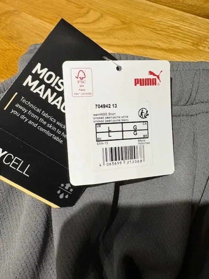 short de football puma gris taille L - photo numéro 7