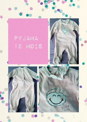 Pyjama smiley fille 12 mois