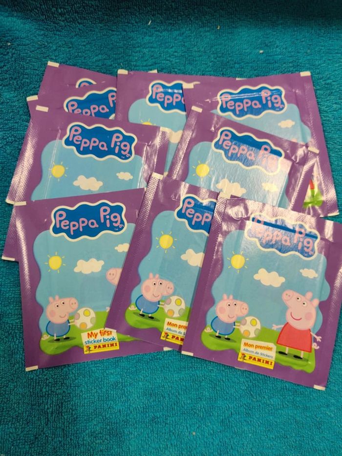 Lot de 9 pochettes Panini Peppa Pig Joue et apprends 2019