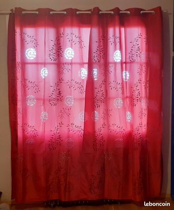 1 paire de rideaux rouge/bordeaux