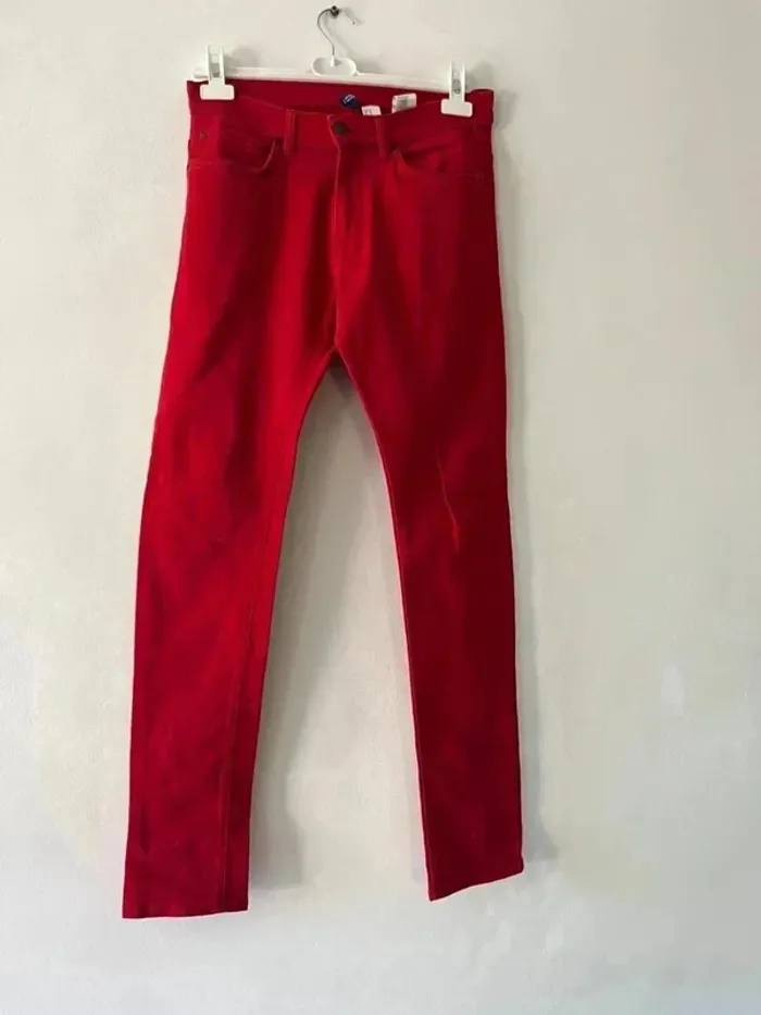 Pantalon rouge H&M - Taille 30 - photo numéro 2