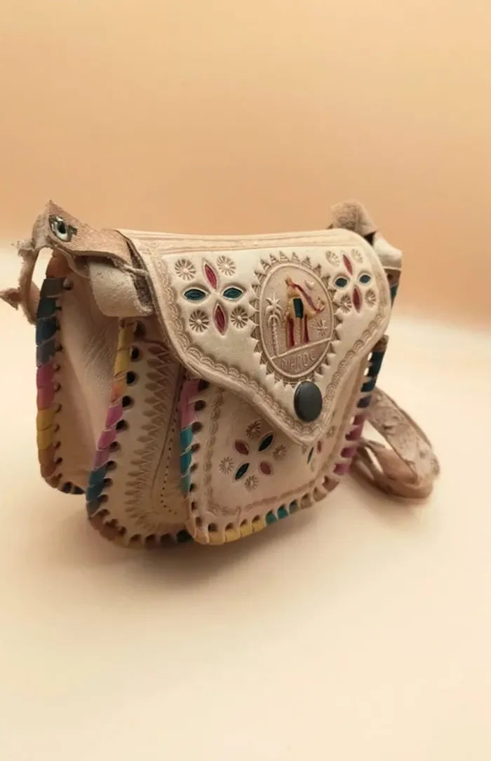 Petit sac à main artisanal Maroc, en cuir, artisanat - photo numéro 11