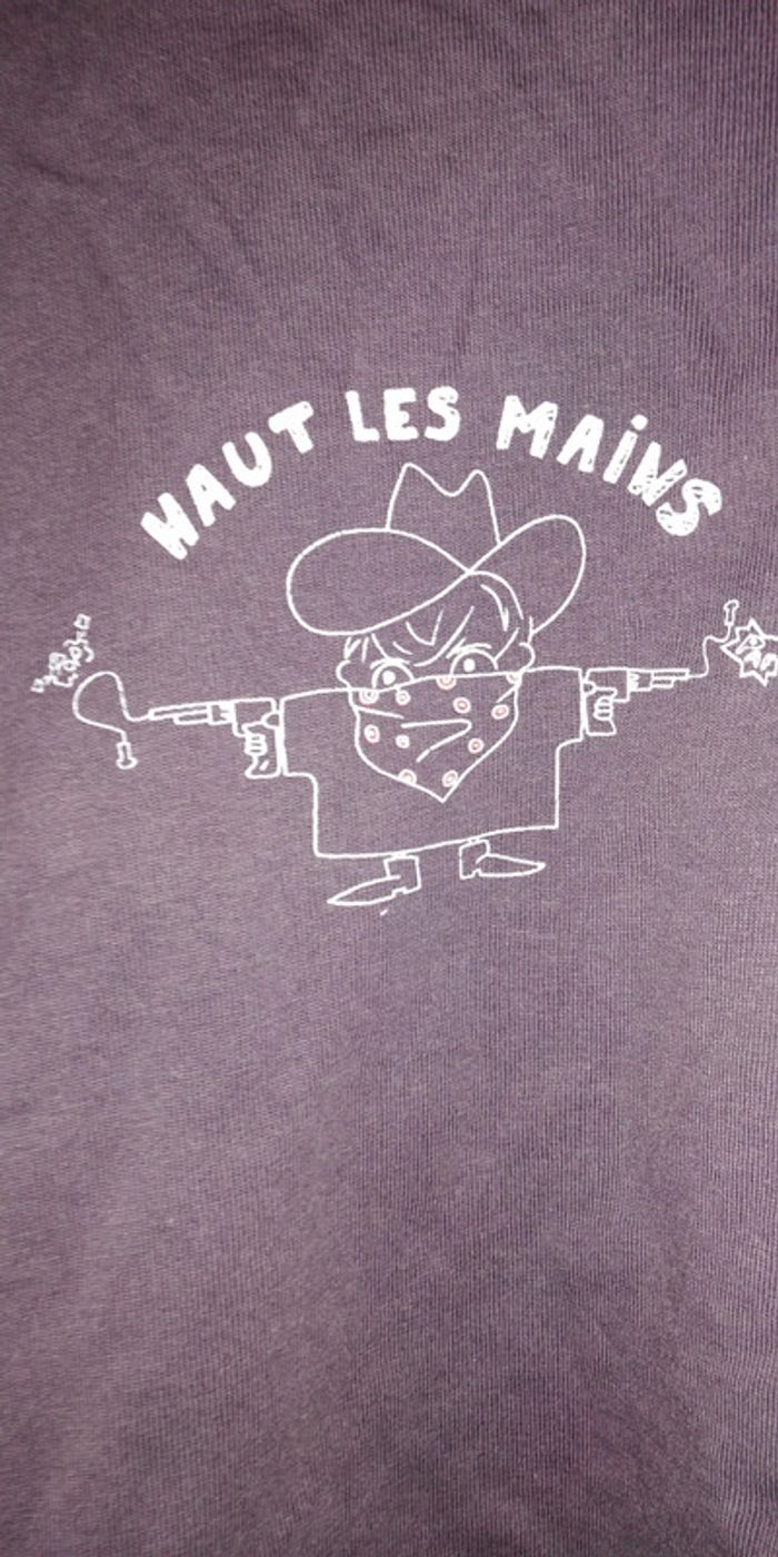 Superbe t-shirt cow boys haut les mains - photo numéro 2