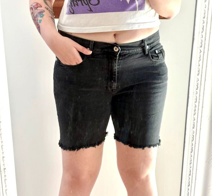 Long short en jean denim noir taille mi-haute April77 40 - photo numéro 2