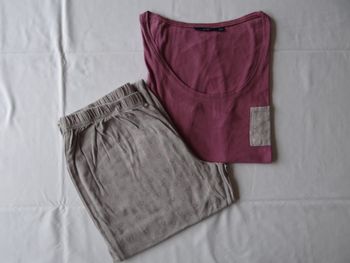 ensemble pyjama rose et gris taille L