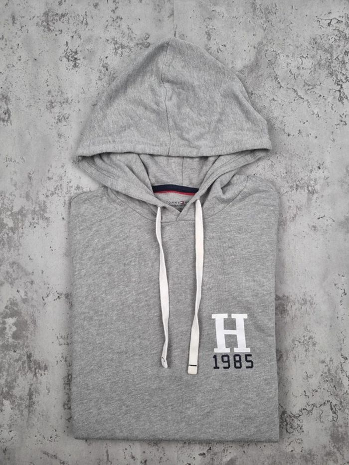 Sweat à capuche Tommy Hilfiger gris – Taille M Femme (mesures en photos) - photo numéro 2