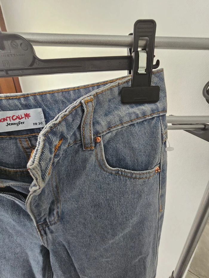 Jeans évasés effet usé délaver troué taille 30 fille femme adolescente - photo numéro 6